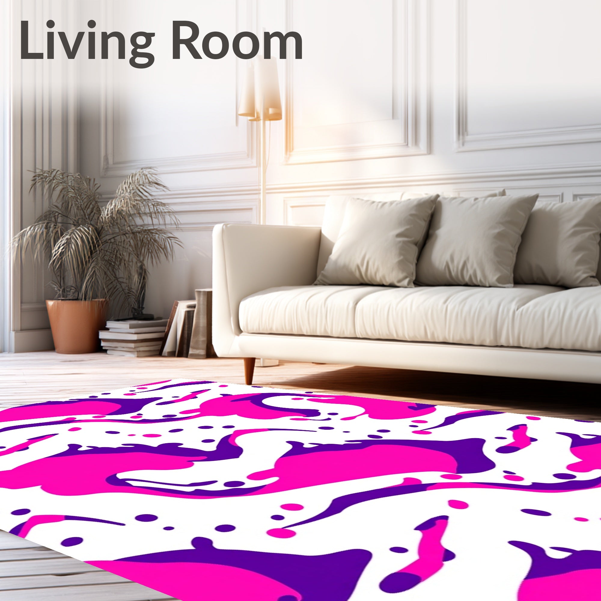 Vibrant Ink Splatter Abstract Design Rug