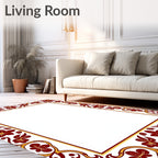 Rich Red Gold Floral Vine Rug
