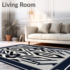 Monochromatic Geometric Art Deco Rug