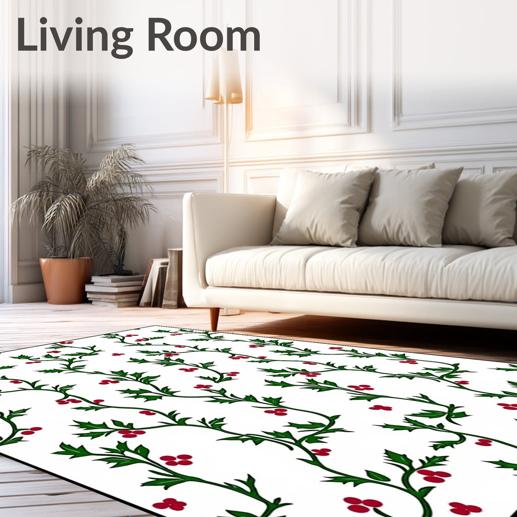Vine Holly Berry Garland Rug