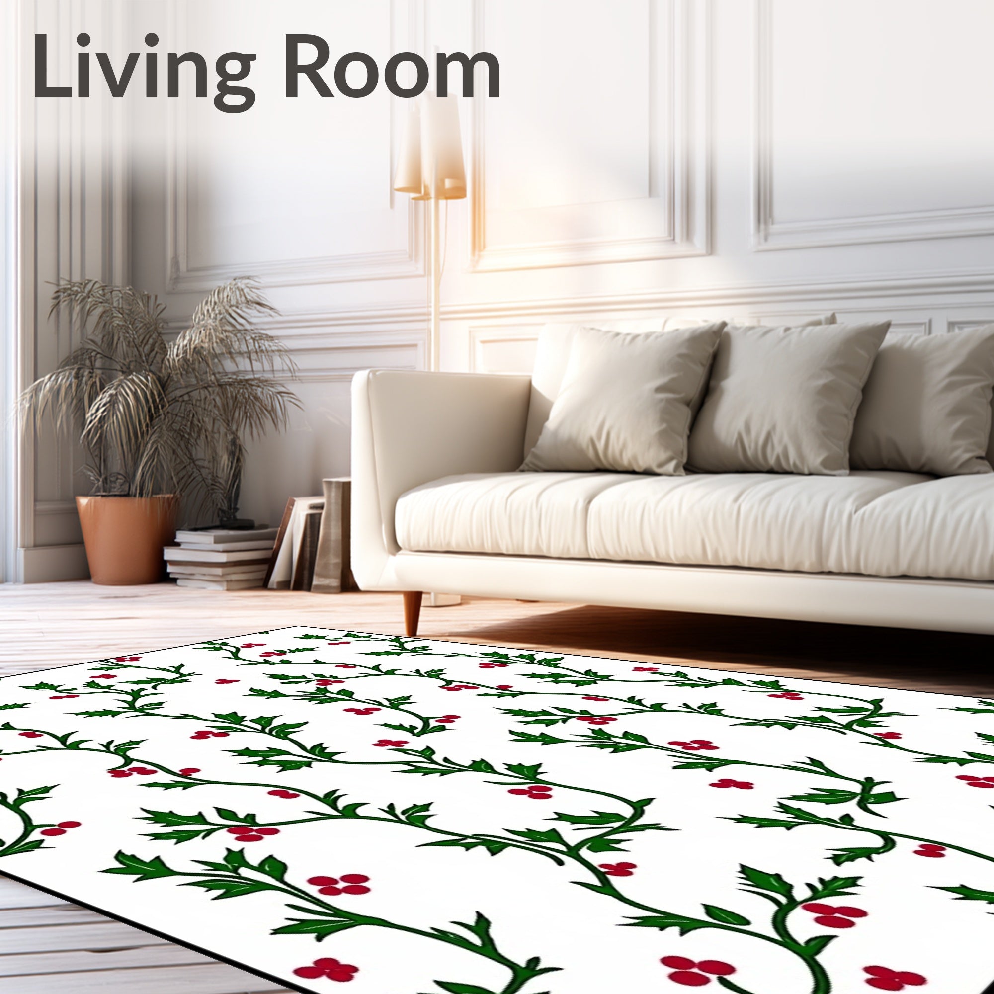 Vine Holly Berry Garland Rug