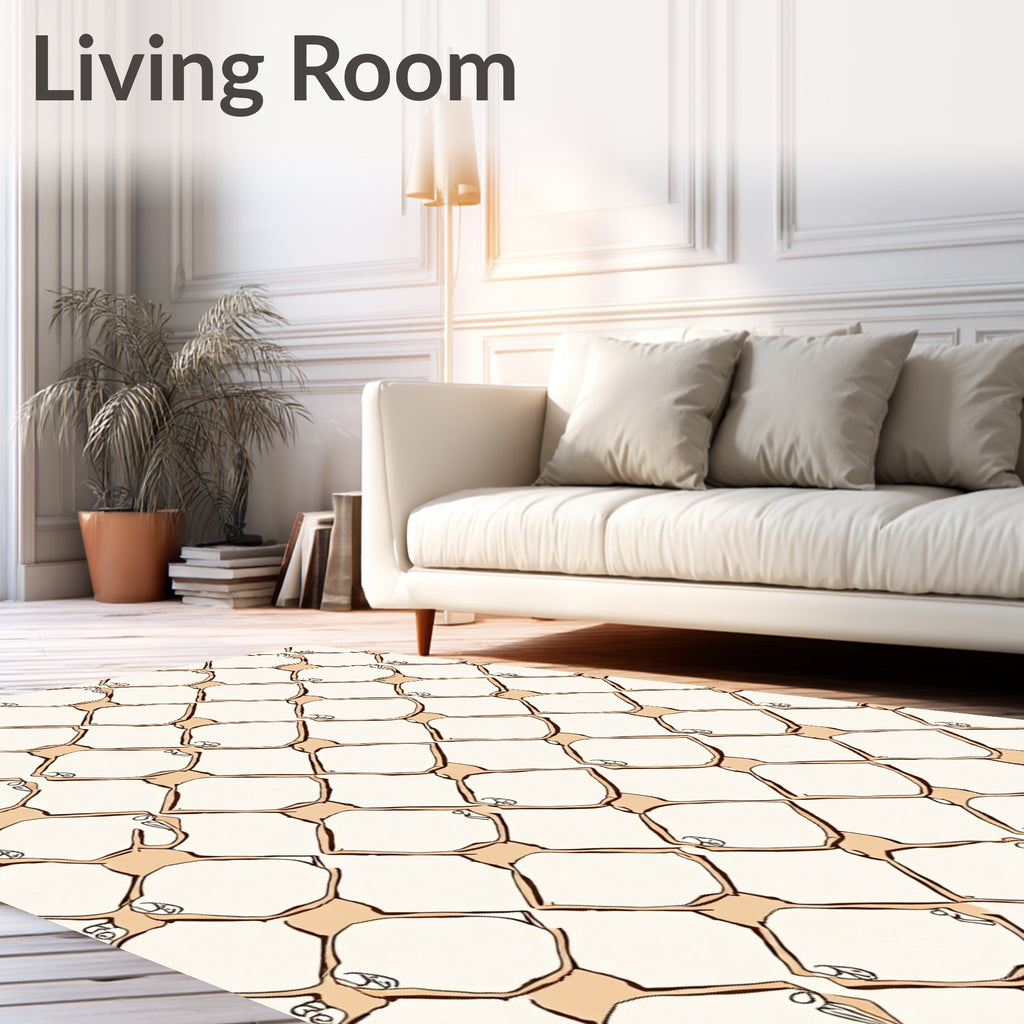 Abstract Humanoid Diamond Pattern Rug