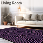 Abstract Pink Maze Pattern Rug