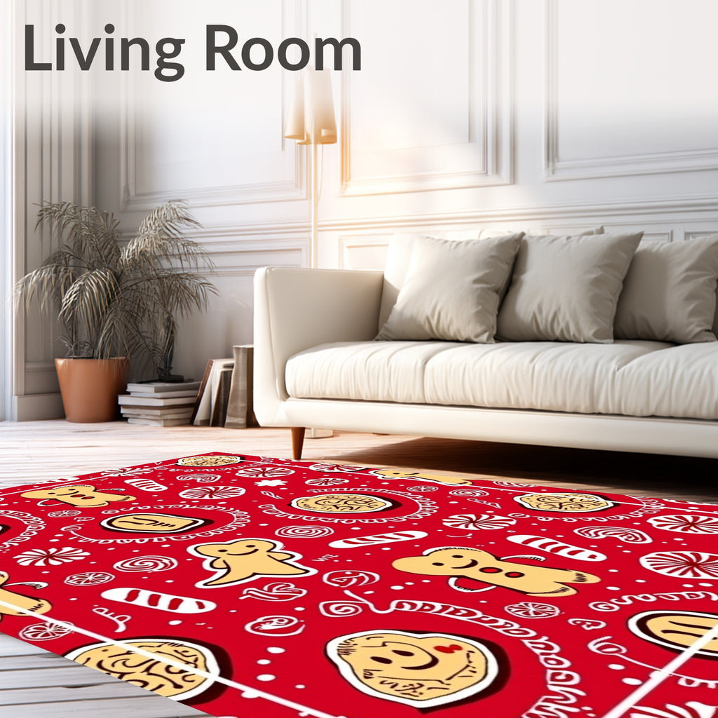 Christmas Gingerbread Cookie Candy Collage Rug
