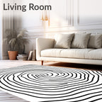 Concentric Line Swirl Pattern Rug