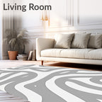 Abstract Swirl Stripe Pattern Design Rug