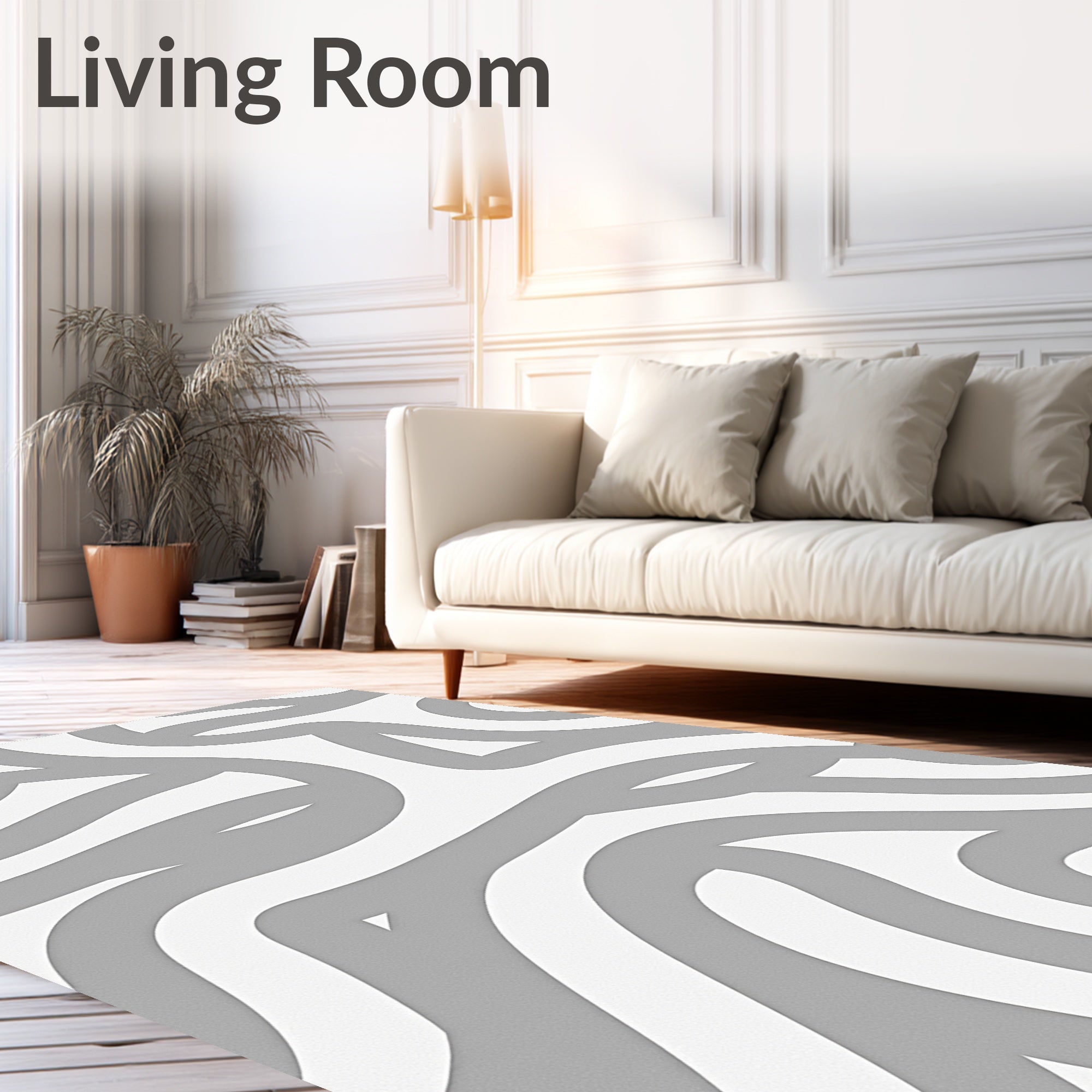 Abstract Swirl Stripe Pattern Design Rug