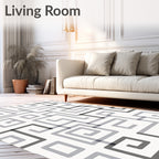 Geometric Maze Patterned Design Rug