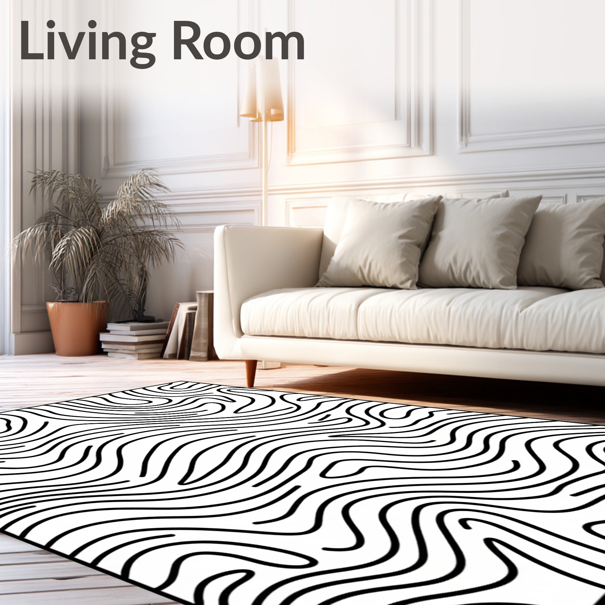 Abstract Contour Organic Lines Rug