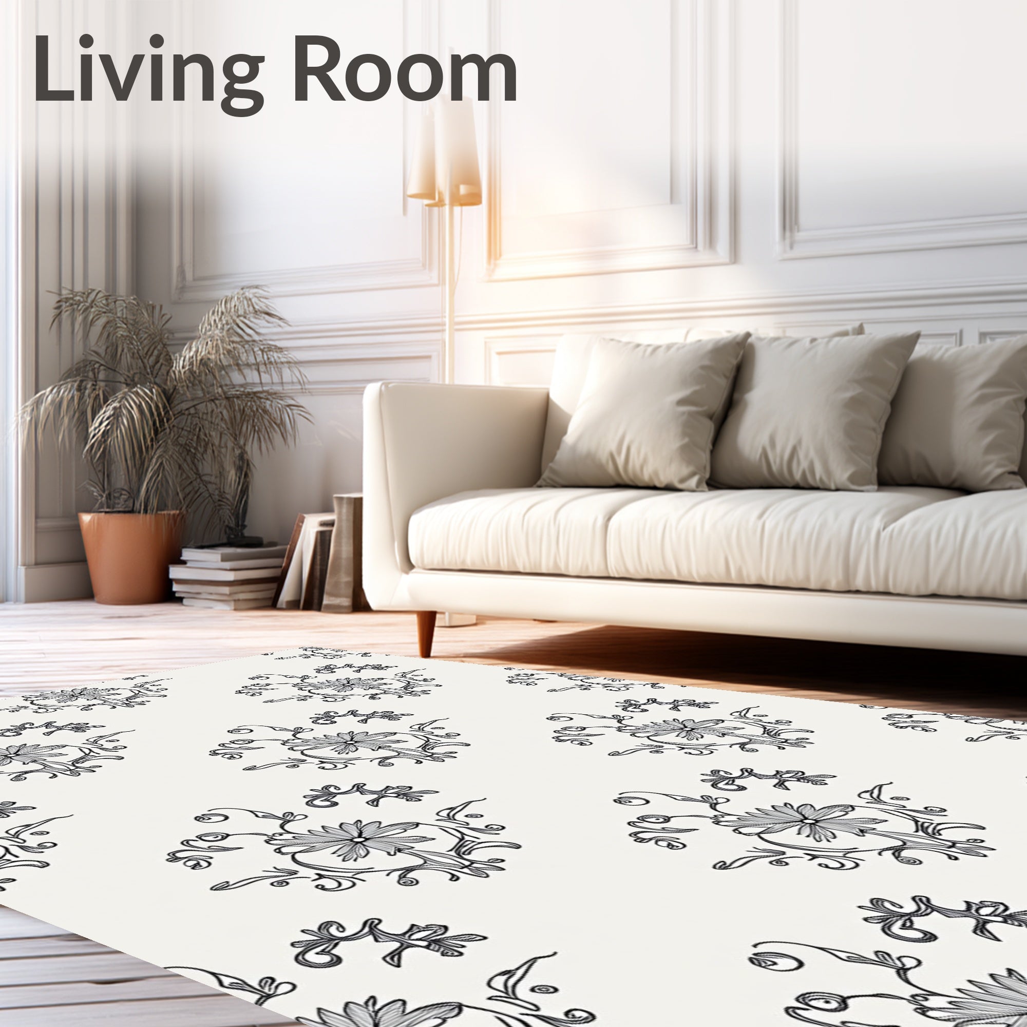 Classic Floral Scroll Pattern Rug