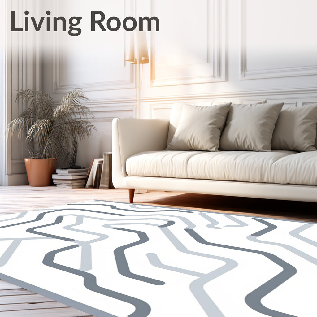 Gray Circuit Board Graphic Rug