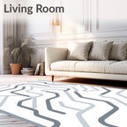 Gray Circuit Board Graphic Rug