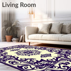 Ornate Floral Symmetry Design Rug