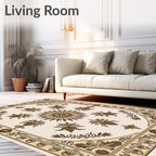 Vintage Floral Sunburst Mandala Design Rug