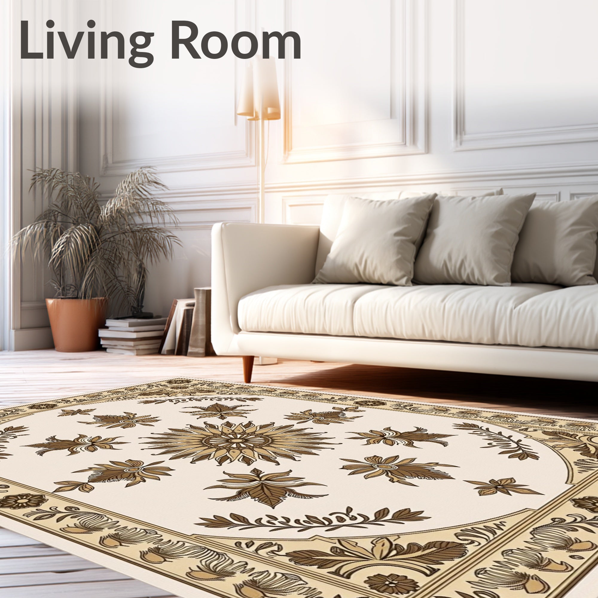 Vintage Floral Sunburst Mandala Design Rug