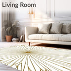 Radiant Starburst Detailed Line Art Design Rug