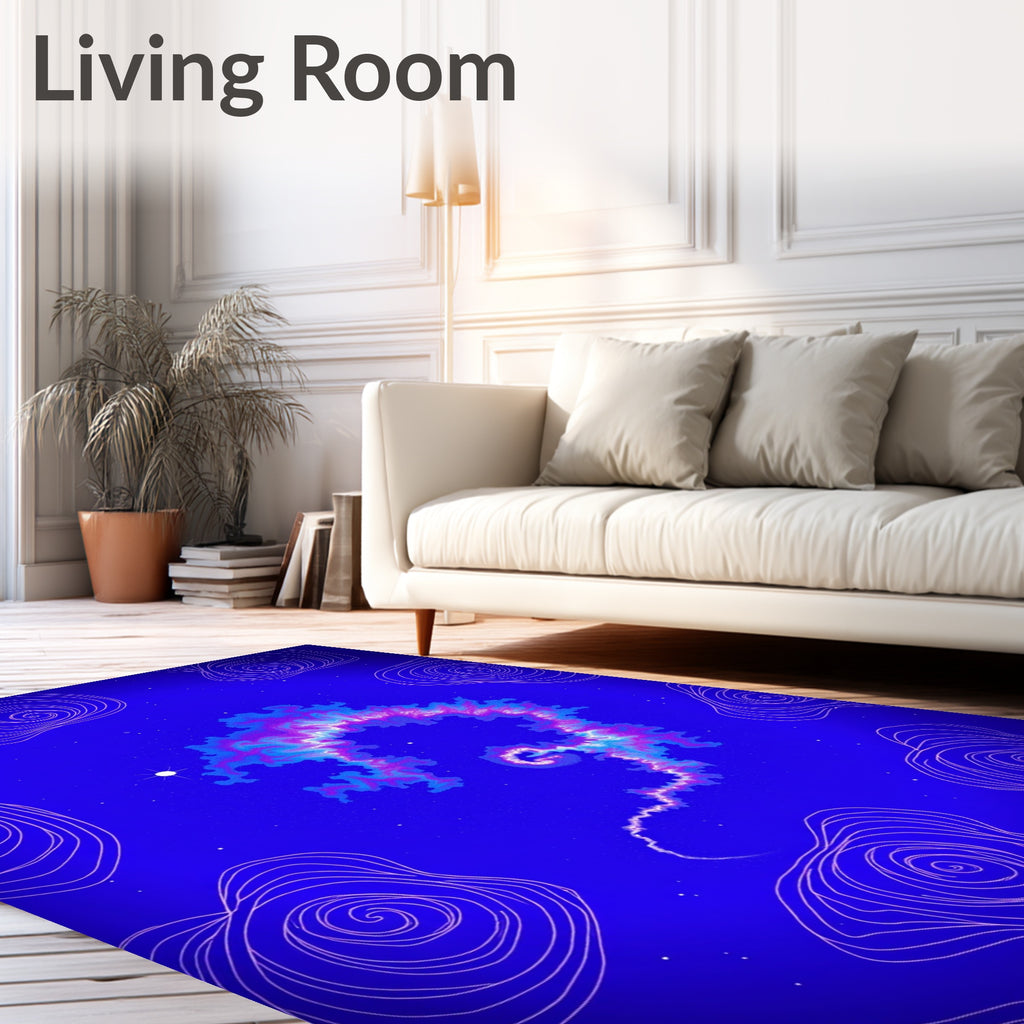 Abstract Swirling Nebula Cloud Pattern Rug