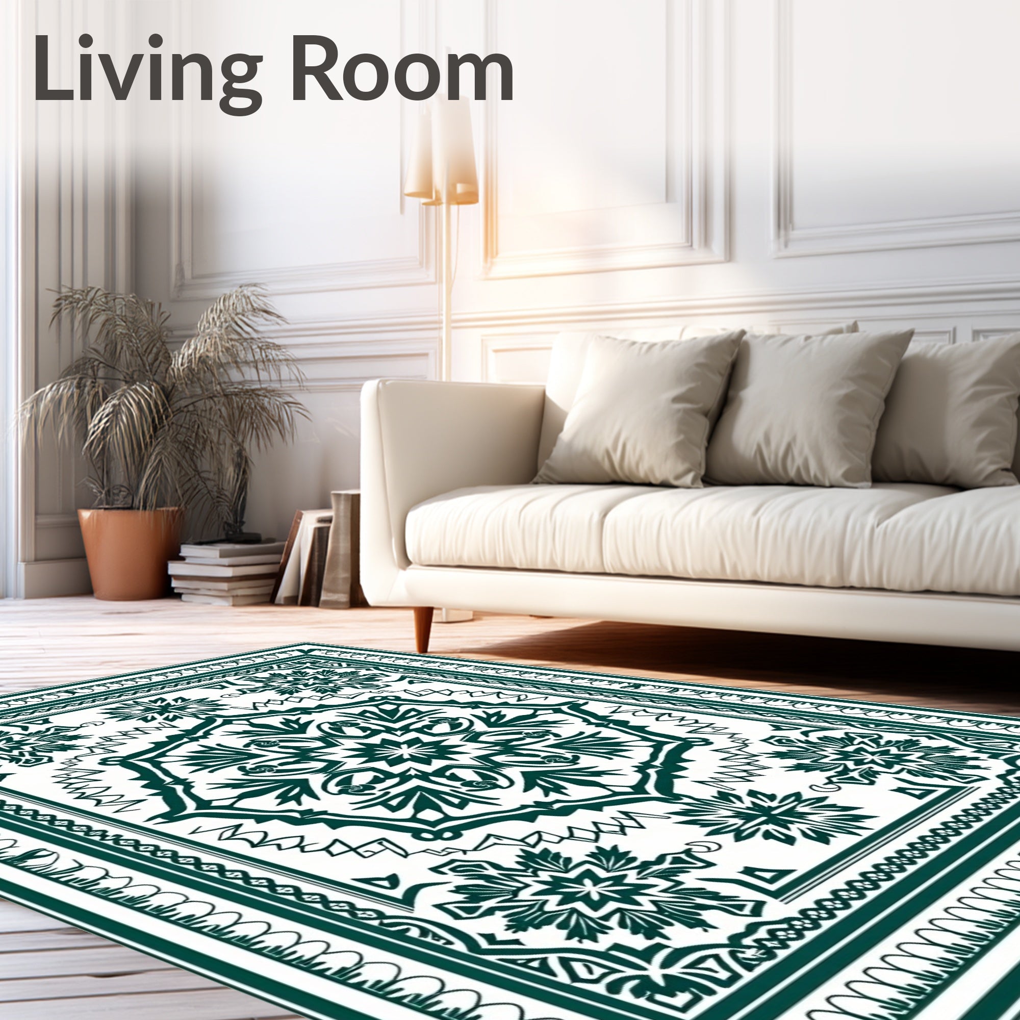 Intricate Floral Mandala Pattern Rug