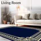 Ornate Floral Border Pattern Rug