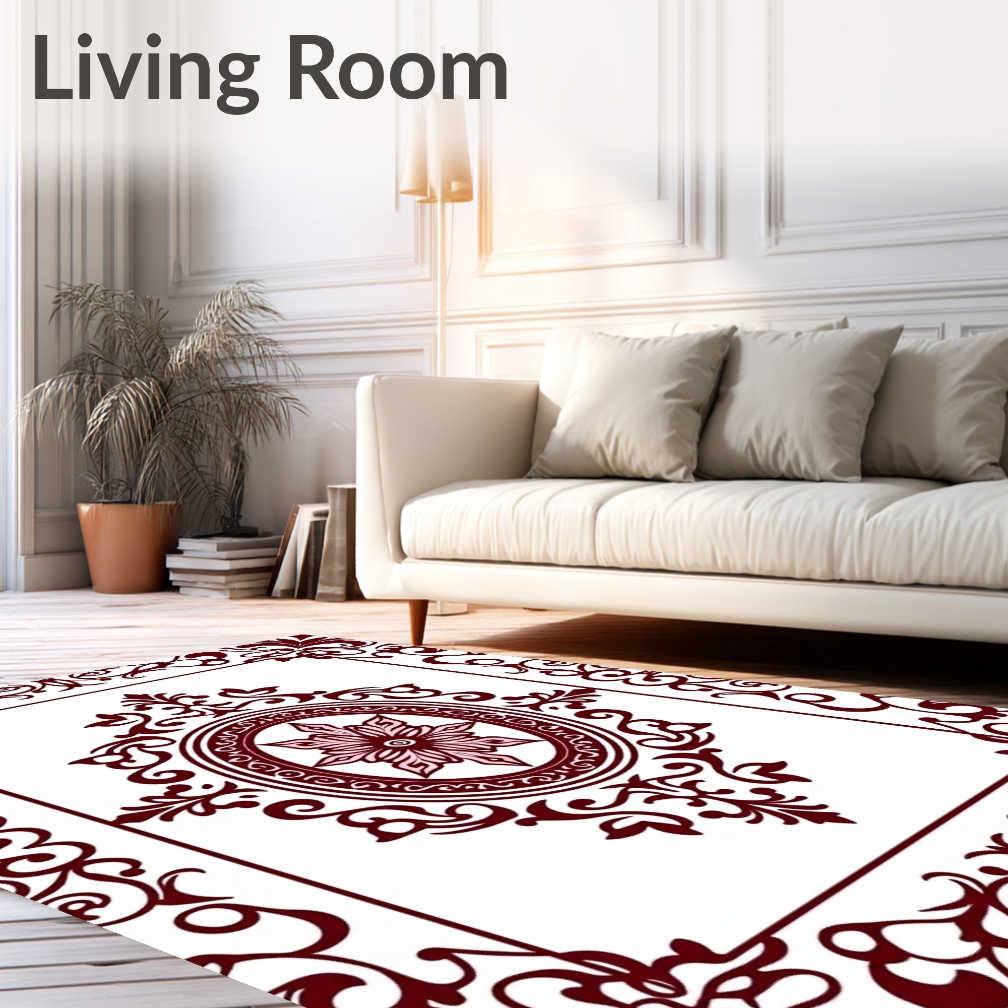 Elegant Floral Oval Medallion Designer Rug