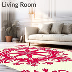Ornate Red Floral Medallion Rug