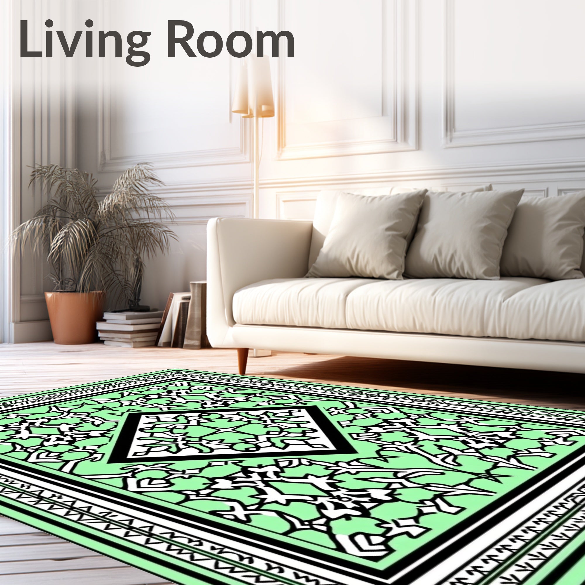 Intricate Geometric Floral Pattern Rug