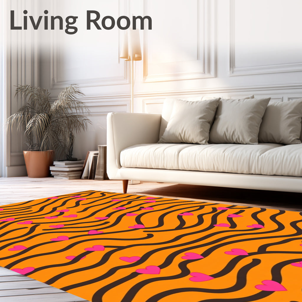 Wild Heart Stripe Pattern Rug