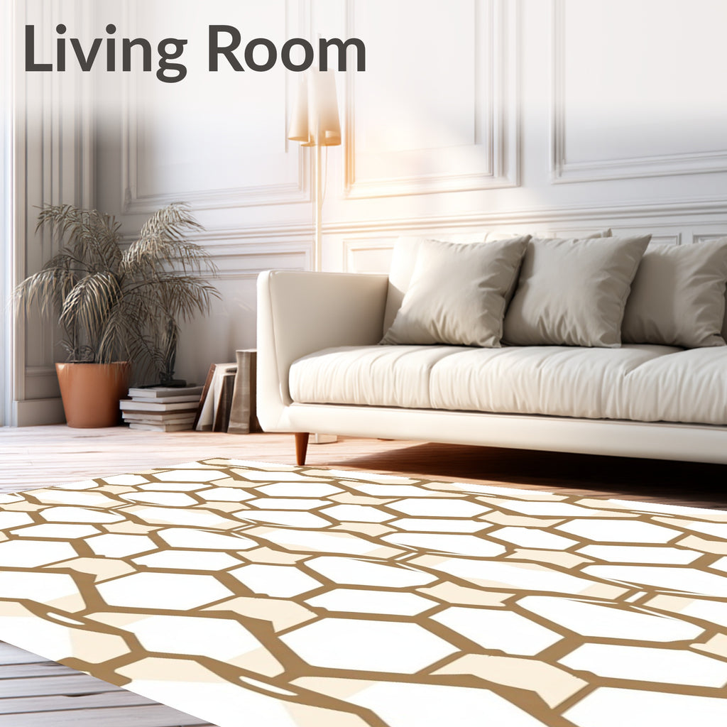 Geometric Honeycomb Structure Pattern Rug