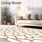 Geometric Honeycomb Structure Pattern Rug