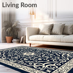 Intricate Floral Inlay Pattern Rug