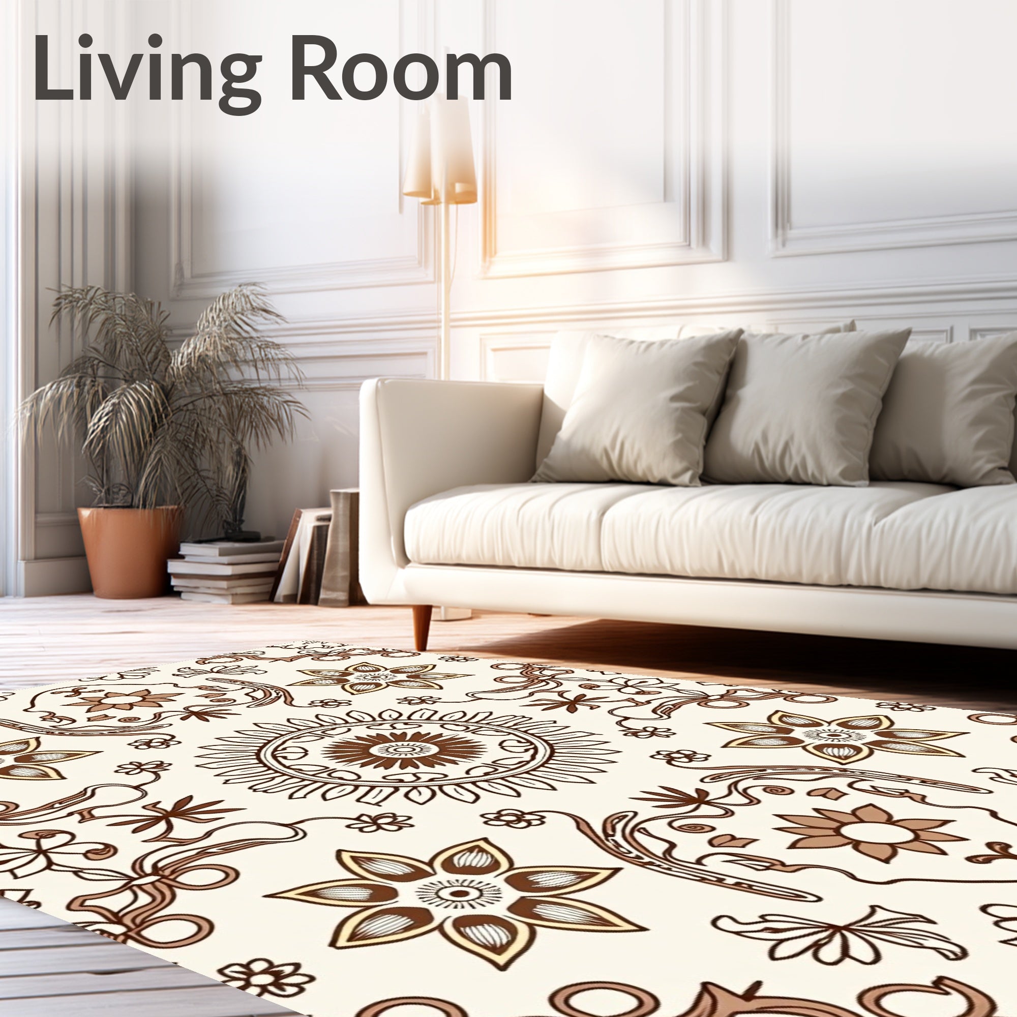 Vintage Floral Scrollwork Design Rug
