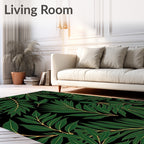 Green Leaf Pattern With 2 Tones Rug