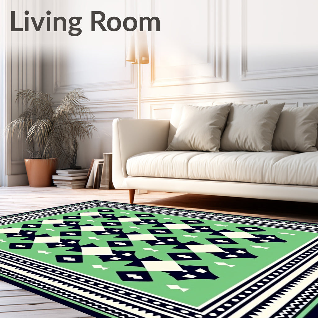 Geometric Diamond Pattern Rug