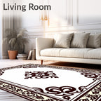Elegant Dark Burgundy Floral Ornament Rug