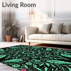 Floral Medallion Mint And Pink Rug