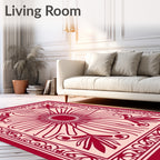 Ornate Floral Sunburst Pattern Rug