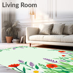Whimsical Floral Meadow Design Rug