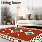 Geometric Diamond Motif Rustic Rug