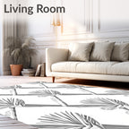 Geometric Palm Frond Pattern Rug