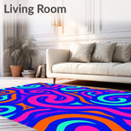Groovy Swirl Patterned Vibrant Rug