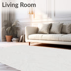 Delicate Feather Pattern Minimalist Style Rug
