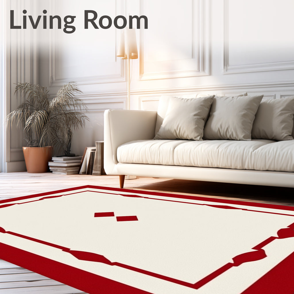 Classic Red Diamond Border Rug