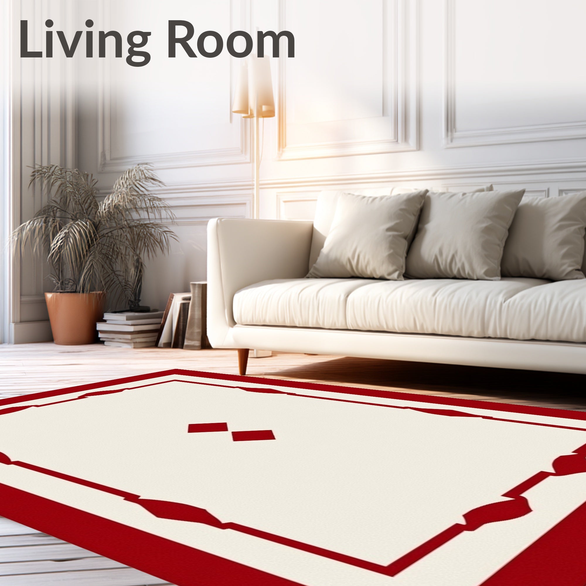Classic Red Diamond Border Rug