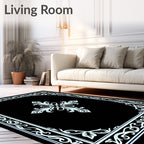 Ornate Filigree Floral Scrollwork Pattern Rug