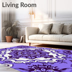 Lavender Floral Mandala Pattern Rug