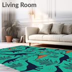 Dinosaur Botanical Pattern Rug