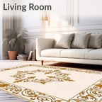 Damask Inspired Filigree Pattern Rug