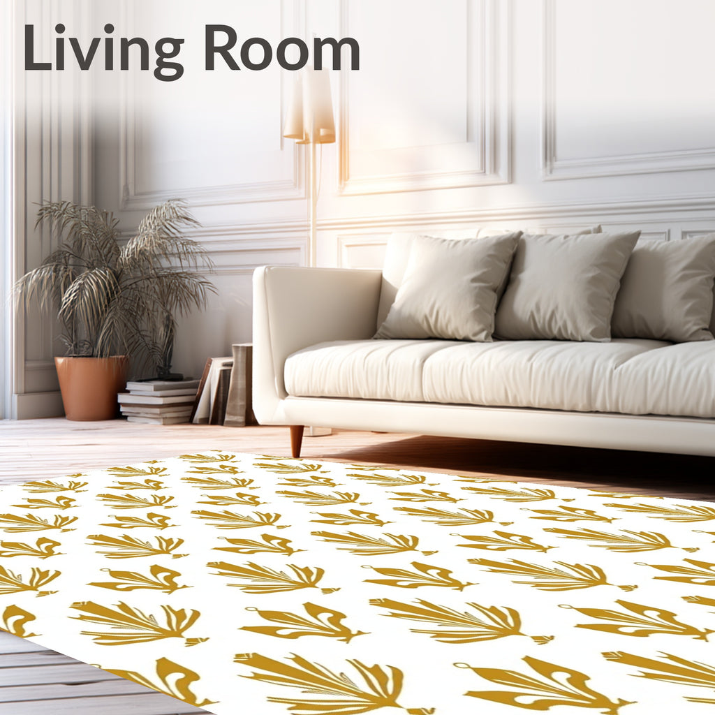 Gold Art Deco Fan Pattern Rug