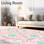 Pastel Floral Vine Pattern Rug