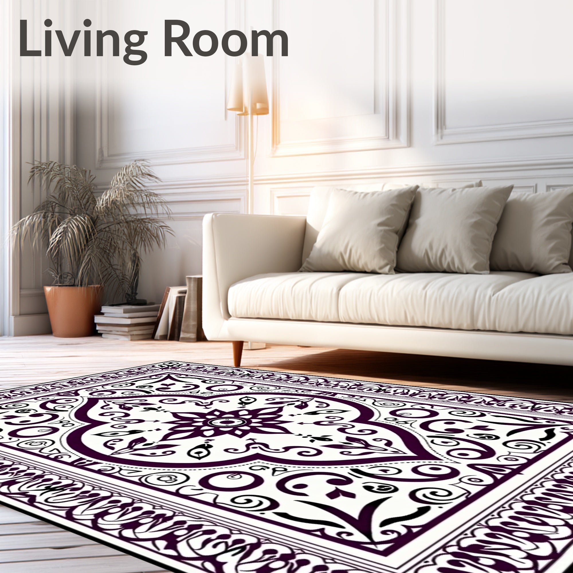 Ornate Floral Mandala Design Rug